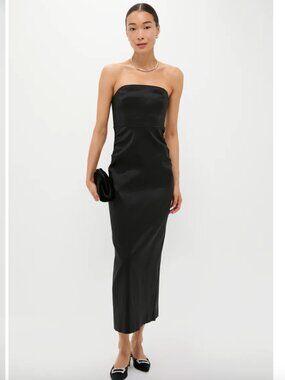 NWOT Tuckernuck Black Taffeta Simmons Column Dress Size 4